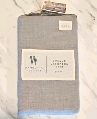 Almohada europea Wamsutta vintage de algodón y cachemir en gris Foto 1 de 4