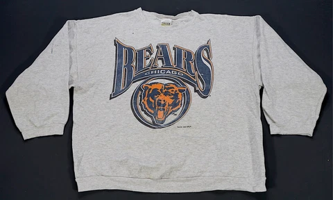 Rare Vintage TULTEX Chicago Bears Football 1995 Crewneck Sweatshirt 90s Gray 2XL Cover