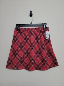 NWT KNIT WORKS Girls's Skort Pull On Elastic Waist Plaid Polyester Blend.Size L - Picture 1 of 16