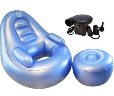 Silla Inflable Serenity Azul BBL con Otomana - Nueva En Caja Foto 1 de 2