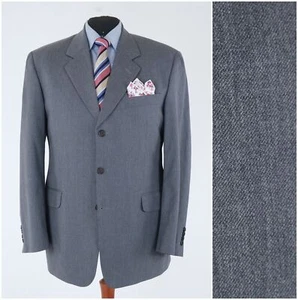 Mens Grey Sport Coat 44L US Size BRUNO SAINT HILAIRE Wool Blazer Jacket - Picture 1 of 12