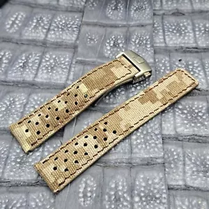 21mm/18mm Digital Camouflage Canvas Strap Military Fashion Perforated Racing - Picture 1 of 9