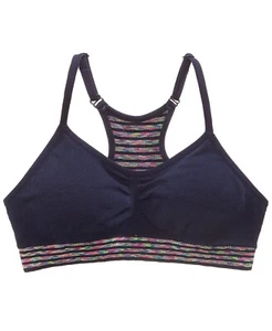 Maidenform Girls Ruched Seamless Space Dyed Trim Crop Bra-XL - Picture 1 of 2