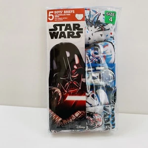 Disney Star Wars Boys' 5-Pack Graphic Print Cotton Briefs Underwear Size 4 - Picture 1 of 2
