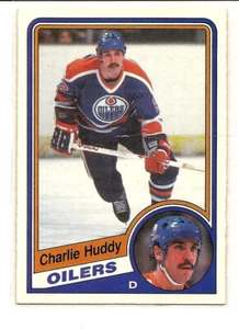 Tarjeta de hockey Charlie Huddy 1984 O Pee Chee #244 EX/NM Edmonton Oilers - Imagen 1 de 2