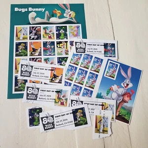  Bugs Bunny 80th Anniversary Forever Full Sheet & 1997 Bugs Stamps   - Picture 1 of 11