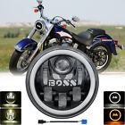 DOT 7"Inch Round LED Headlights Hi/Lo DRL Lamp for Softail Fat Boy Road King