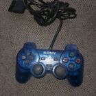 Blue Sony PS2 silver Wired Controller OEM DualShock PlayStation 2