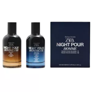 ZARA Night pour Homme II + III 2pc Set Each 3.4 oz(100ml) EDP Spray RETAIL BOX - Picture 1 of 2