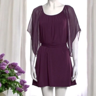 Alice Olivia Dress  Womens Large Purple Silk Batwing Sleeve Pullover Tunic Shift - Image 1 of 4