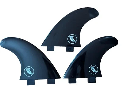 CARDIFF FIN COMPANY BLOW OUT - $15 Cardiff Fin Co Medium Thruster Set - Nylon - Black - Fits FCS1