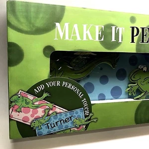 Magnolia Lane Make it Personal Hand Painted Ceramic Plate Personalize Frogs NEW - Picture 1 of 9
