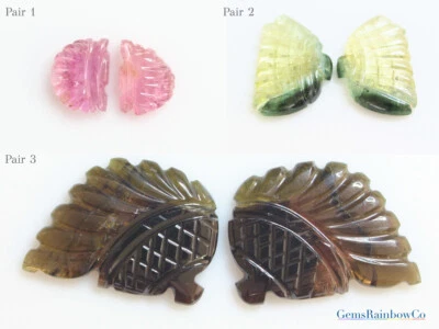 Tourmaline carved Butterfly Wings, Natural Loose Gemstone, Tourmaline Carving - Image 1 of 4