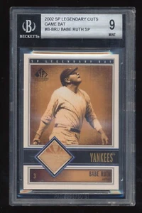 2002 SP Legendary Cuts Babe Ruth Bat Card BGS 9 Mint - Picture 1 of 2