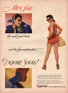 Esquire Socks for Men Like Sexy Lady Smart Good Looks Vintage Print Ad 1947 - Picture 1 of 4