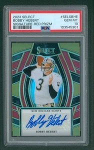Bobby Hebert 2023 Select 69/75 PSA 10 gemas como nuevo firma-rojo Prizm Auto Pop 1 - Imagen 1 de 1