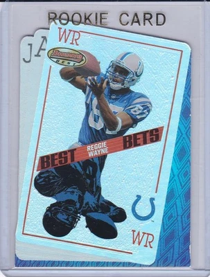 REGGIE WAYNE ROOKIE CARD 2001 Bowman's Best Bet Colts Football DIE-CUT INSERT RC - Image 1 of 2