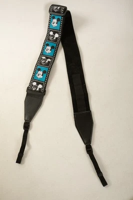 Vintage Mickey Mouse Camera Strap (UC1/JSF6) Teal Blue Balck White Disney 35mm - Imagem 1 de 4