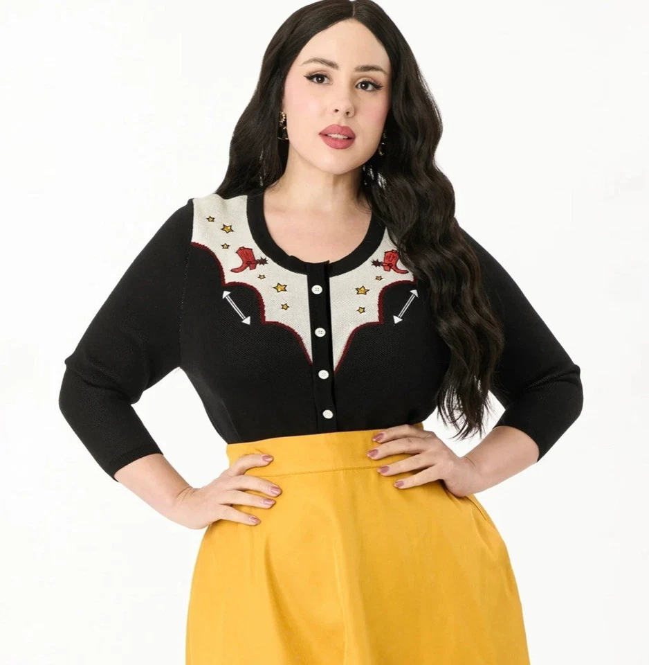 DISNEY Unique Vintage XL Toy Story Woody Cowboy Boots Cardigan Sweater K21 - Image 1 of 4