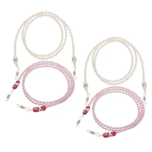4 Pezzi Occhiali Imitazione Perla Catena Viaggio Perline Occhiali da Sole Donna - Foto 1 di 12