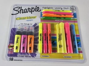 Sharpie Clear View Resaltadores Variedad Paquete 18 ct Tanque Gel Bolsillo Antisrocha Protector - Imagen 1 de 4