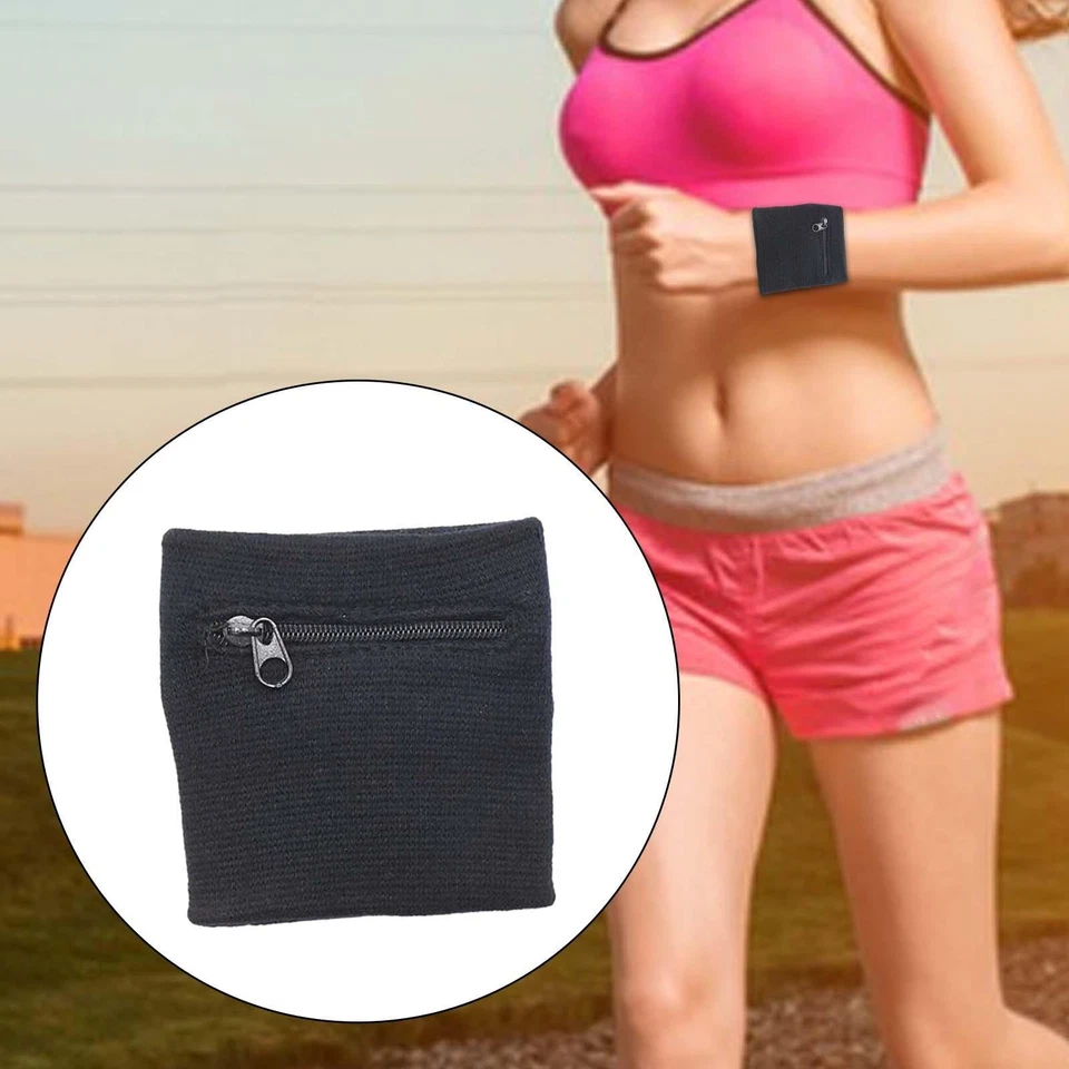 Запястье бумажник повязка на запястье с молнией легкий запястье сумка запястье группы Sweatband - Изображение 1 из 1