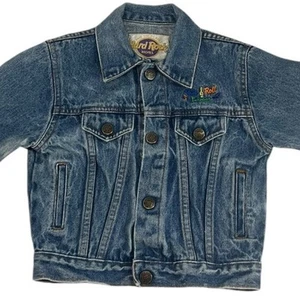 HARD ROCK CAFE Kids Las Vegas Denim Jean Jacket SZ 5 - 6 - Picture 1 of 12