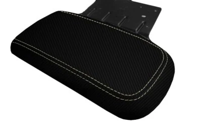 Cubierta de tapa de consola de fibra de carbono para Mitsubishi Eclipse 2006-2012 puntada beige Foto 1 de 4