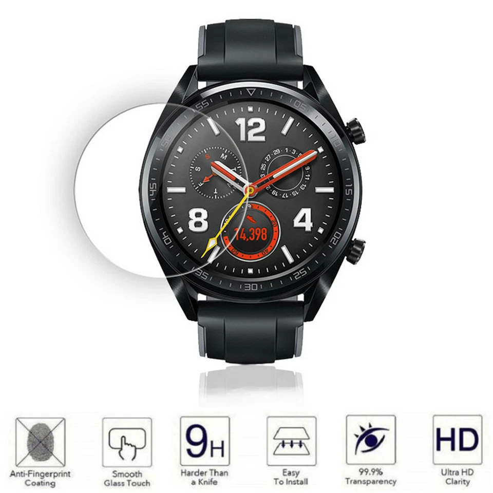2pcs Protective Tempered Glass Film For Huawei Watch GT Clear Screen Protector - Image 1 of 4