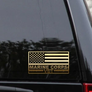 Marine Corps Vet American Flag Veteran Vinyl Decal Sticker - Picture 1 of 4