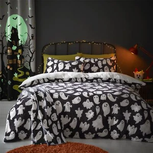 Juego de funda nórdica 100 % poliéster Spooky Ghosts de Bedlam en gris - Imagen 1 de 3
