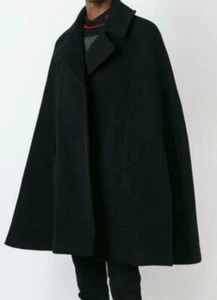 Winter Mens Wool Blend Trench Overcoat Loose Cloak Cape Lapel Jackets - Picture 1 of 7