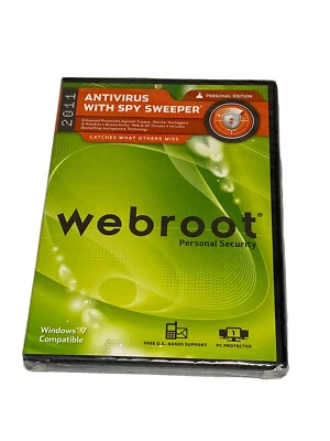NEW 2011 Webroot Antivirus with Spy Sweeper (PC, Personal Edition) Sealed  - Image 1 of 2