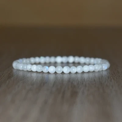 2025HOT Natura4mm White Moonstone Women Healing Bracelet Layering Bracelet - Image 1 of 4