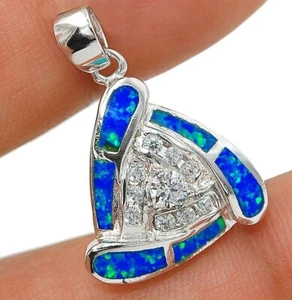 Australischer Opal Inlay 925 massiv Sterling Silber Anhänger Schmuck OE8 - Bild 1 von 1