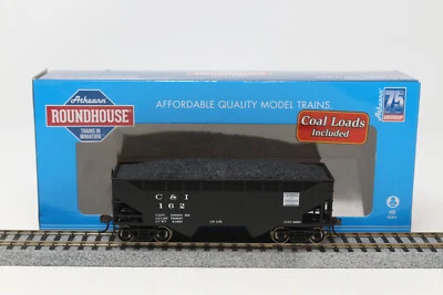 HO Athearn Roundhouse RND1282 34' 2-Bay Hopper Cambria & Indiana C&I 162 Black - Image 1 of 4