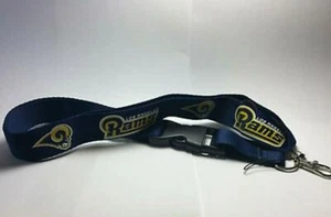 Los Angeles Rams Lanyard ID Badge Key Chain Clip Face Mask Holder Strap Saver - Picture 1 of 8
