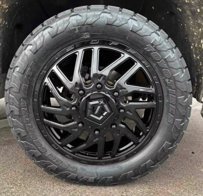 (6) 22" TIS 544B DUALLY WHEELS RIMS TOYO AT3 TIRES CHEVY GMC 3500 DENALI 8x210 - Image 1 of 4