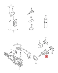 Genuine VW Golf R32 GTI Rabbit Variant Lock Cylinder With Housing 107837167GH - Picture 1 of 1