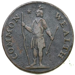 1787 2b-A R-2 Horned Eagle Massachusetts Cent Kolonial Kupfermünze - Bild 1 von 2