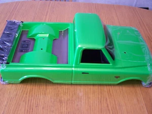Passend für Traxxas Drag Slash Grün C10 Chevrolet Truck Karosserie mit Flügel Grill Stoßstange - Bild 1 von 5