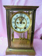 1900 Striking Ansonia Crystal Regulator Clock--Porc Dial & Visible Escapement