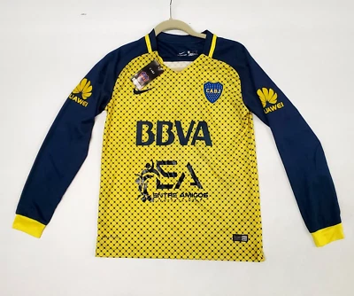 BOCA JUNIORS CABJ 2017 AWAY FOOTBALL SHIRT JERSEY LONG SLEEVE BBVA SIZE S - Image 1 of 4