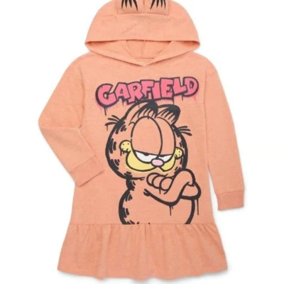 Vestido de disfraces Garfield para niñas manga larga con capucha talla L 10/12 Foto 1 de 3