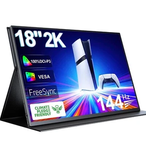 18'' 2K Portable Monitor 144Hz Gaming Monitor Laptop Screen Extender for PS Xbox - Picture 1 of 7