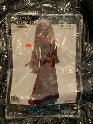 Disfraz Escarlata Renacimiento Adulto Medieval Halloween Vestido Tocado Foro L Foto 1 de 3