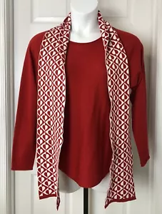 Cynthia Rowley Valentines Day Red Top Womens Large Detachable Heart Design Scarf - Picture 1 of 14