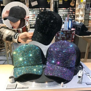 Cappello da baseball con paillettes strass casual glitter bling cappello da donna berretto - Foto 1 di 27