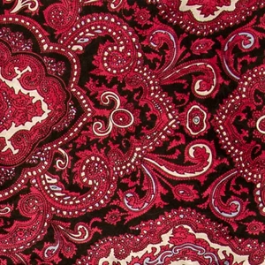 Wyoming Traders Unisex Red / Black Paisley 100% Silk Western Scarf - 34.5" & 42" - Picture 1 of 2