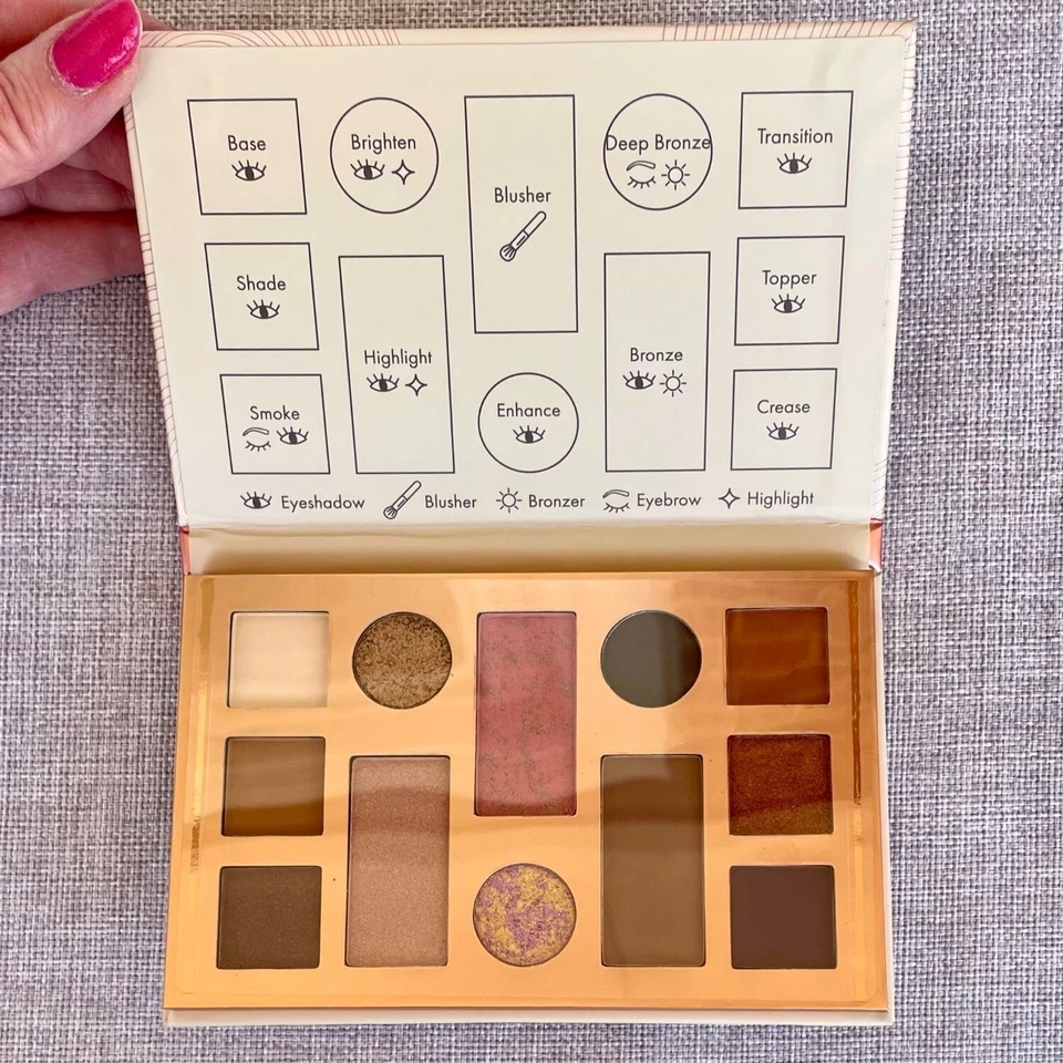The Beauty Crop the Essentials Face Palette Eye Shadows Highlight Bronzer Blush - Image 1 of 4
